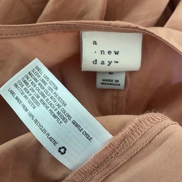 A New Day Long Puff Sleeve V-Neck Midi Dress Ruffle Hem Pockets - Picture 6 of 12